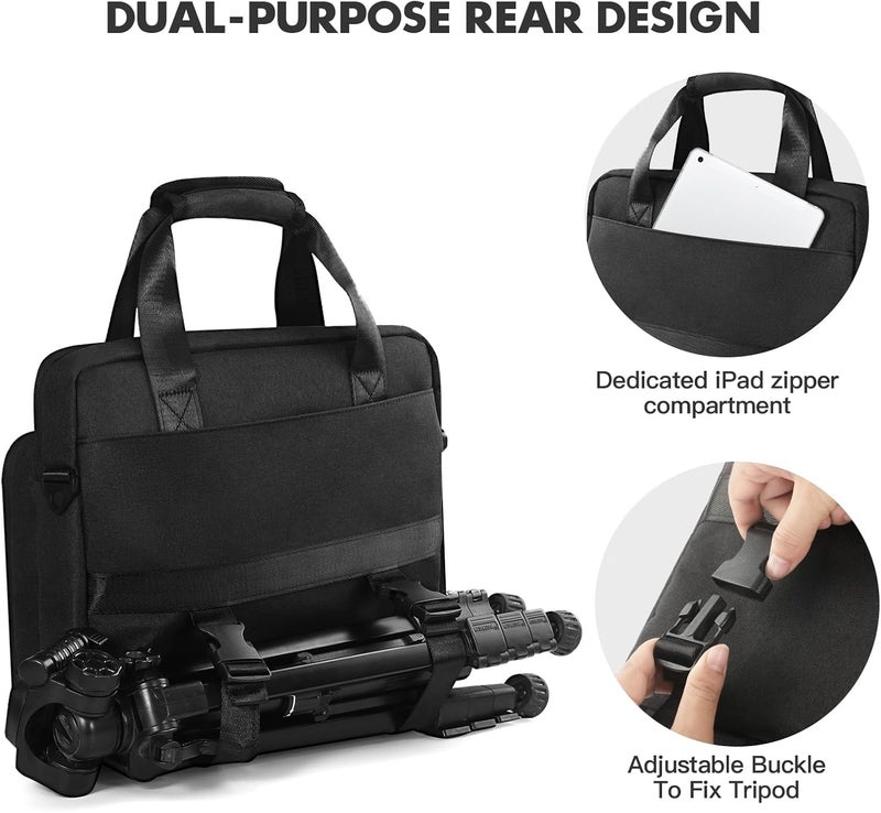 MRINCA Starlink Mini Carrying Case with Tripod Storage - Portable Travel Bag for Satellite Dish & Accessories, Fits Laptop, iPad, Power Adapter, Cables - Durable Camping RV Business Carrier - Image 3